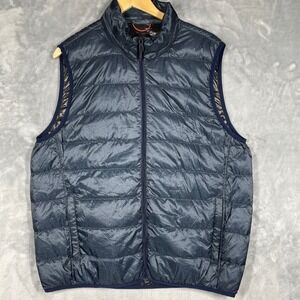 HAWKE & CO SPORT Puffer Vest Lightweight Down Fill Blue Heather Size L Packable